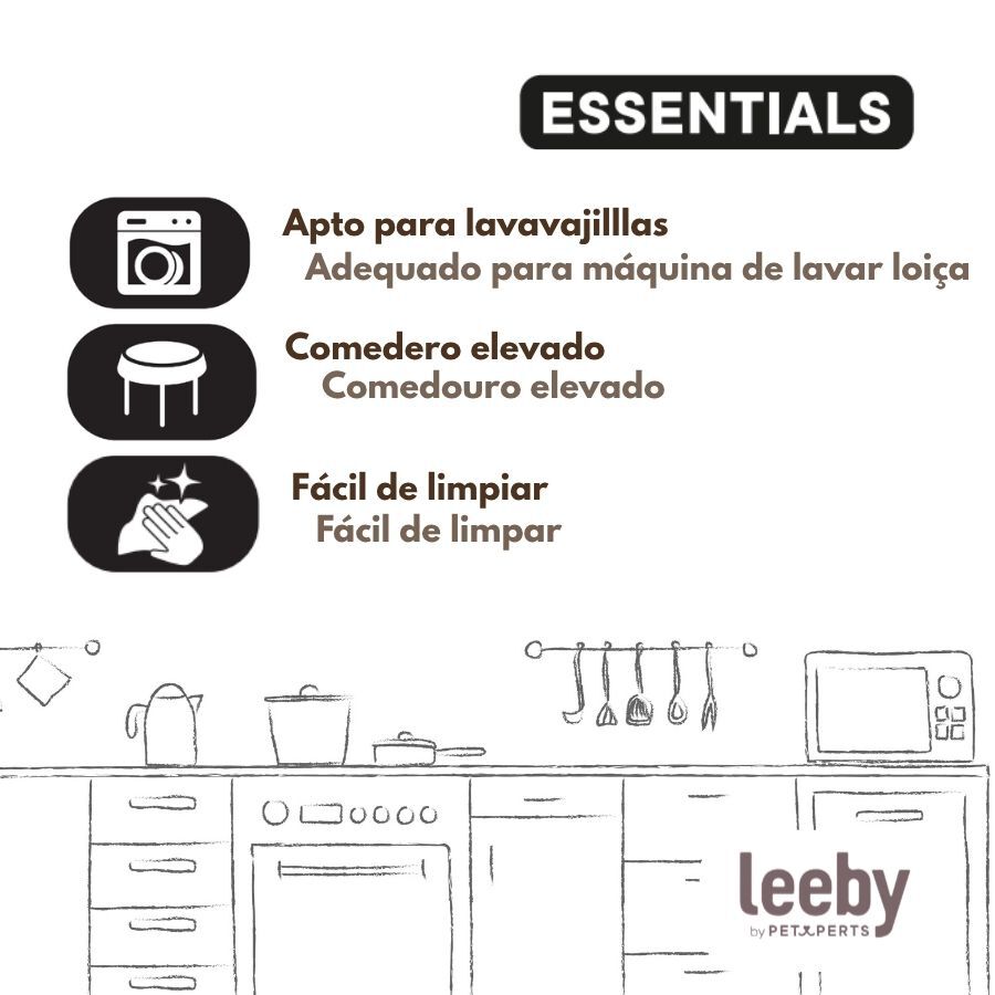 Leeby Comedouro Duplo de Cer&acirc;mica Branco para gatos, , large Imagem n&uacute;mero 5