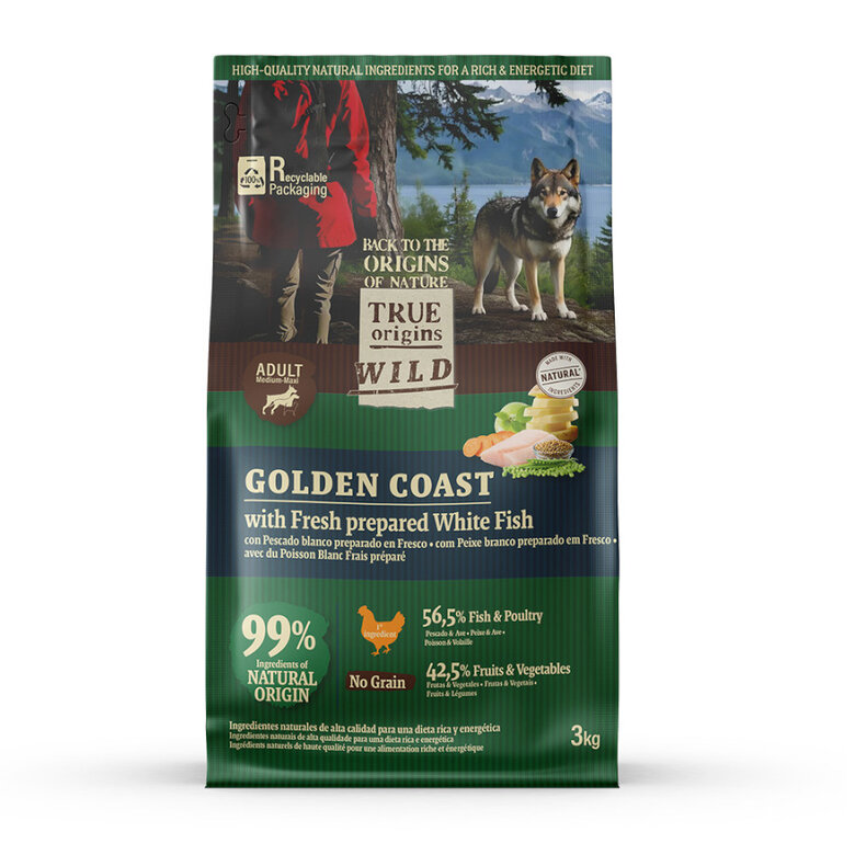 True Origins Wild Golden Coast ração de peixe branco para cães,  Imagem número 1 True Origins Wild Golden Coast ração de peixe branco para cães, , large Imagem número 1