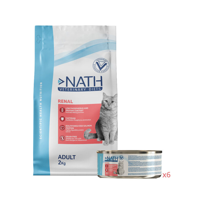 2 kg + 6 latas x 200 g Pack Nath Renal - ração e alimento húmido para gato,  Imagem número 1 2 kg + 6 latas x 200 g Pack Nath Renal - ração e alimento húmido para gato, , large Imagem número 1