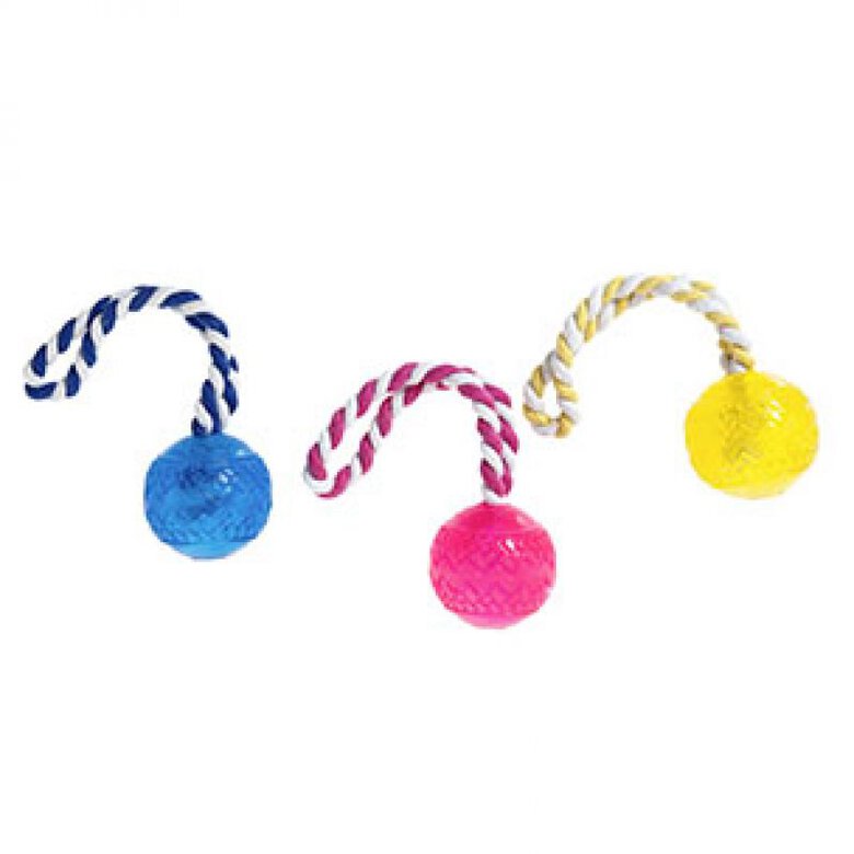 Flamingo juguete para perros pelota con cuerda image number null