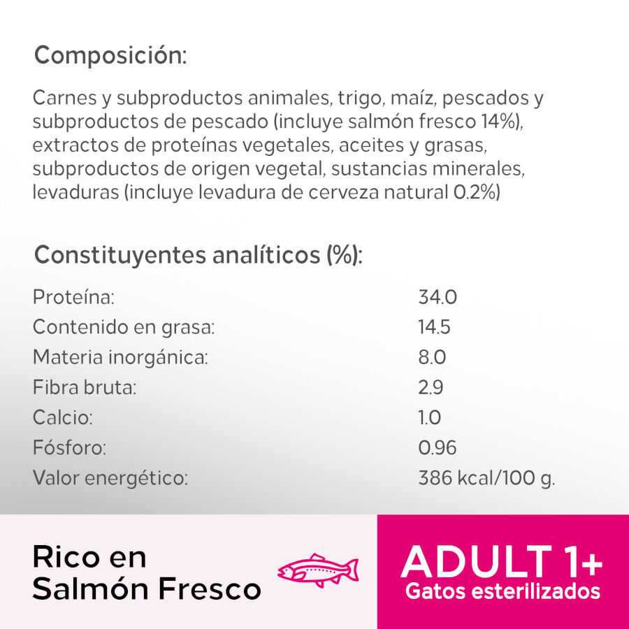 1.4 kg Ra&ccedil;&atilde;o para gatos Perfect Fit Adulto 1+ Salm&atilde;o Esterilizado, , large Imagem n&uacute;mero 4