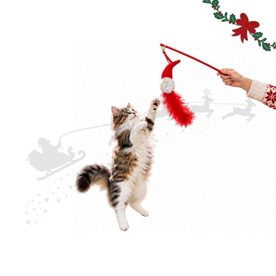 Wonder Christmas Teaser Flex&iacute;vel Pai Natal Brinquedo para gatos, , large Imagem n&uacute;mero 1