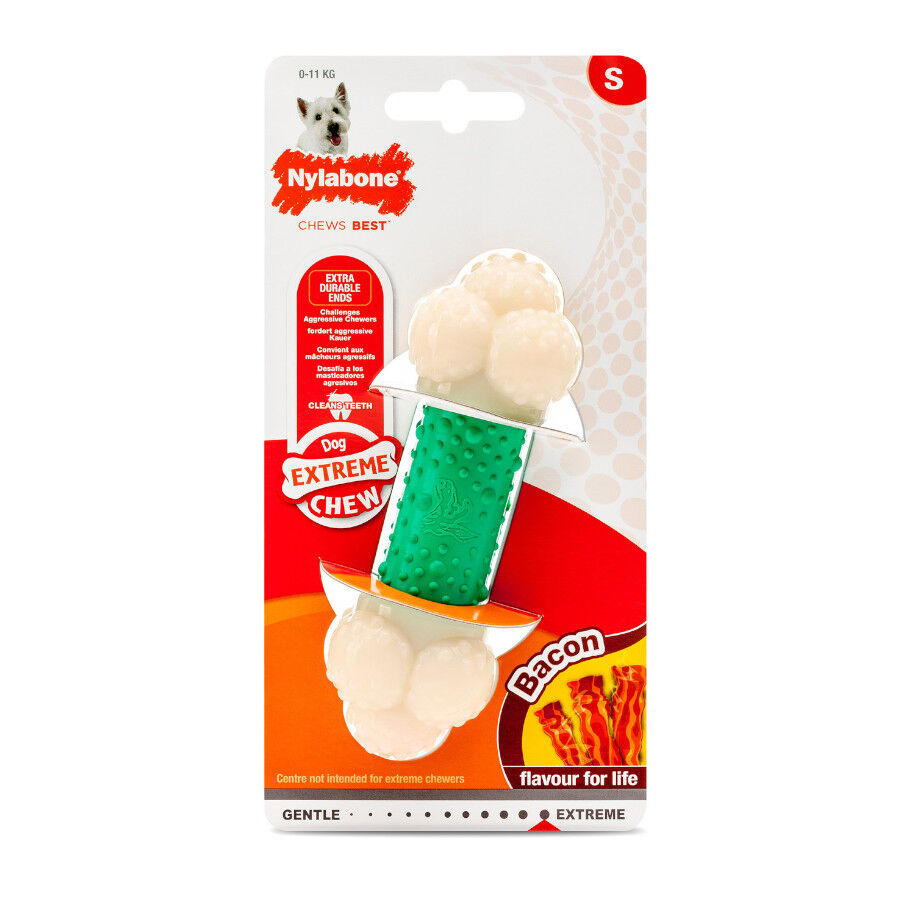 Nylabone Extreme Chew Bacon Double Action Mordedor para c&atilde;es, , large Imagem n&uacute;mero 1