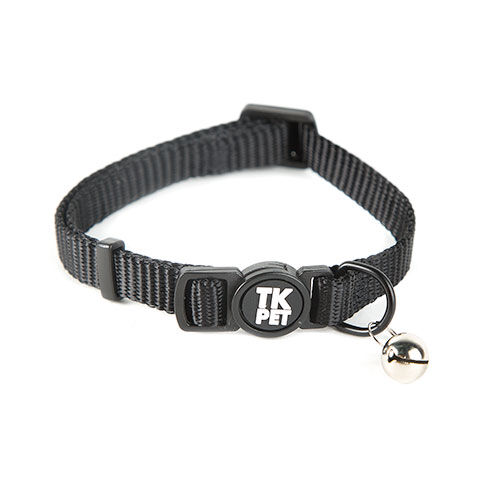 TK-Pet Classic Nylon collar gato cascabel negro Imagem n&uacute;mero 1