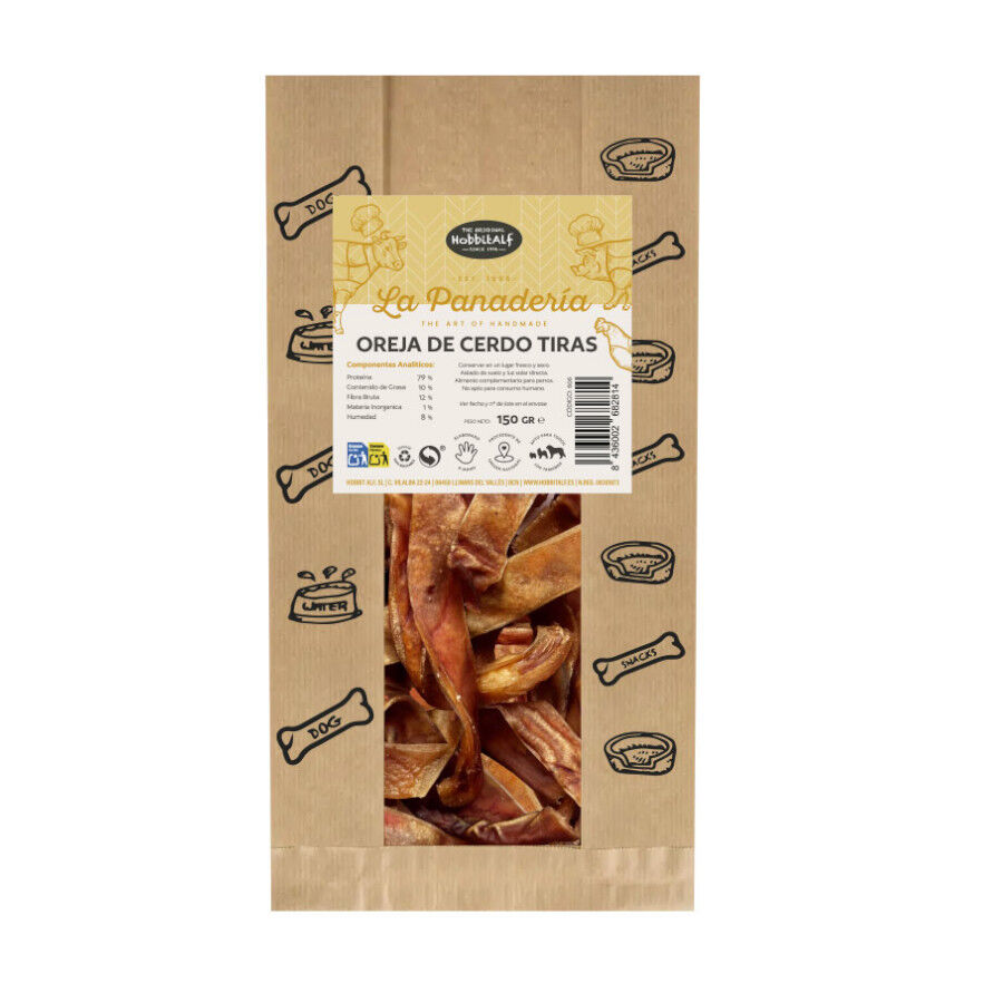 150 g Hobbitalf Tiras de Orelha de Porco Snack para c&atilde;es, , large Imagem n&uacute;mero 1