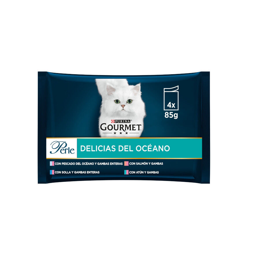 24 saquetas x 85 g Purina Gourmet Perle L&aacute;minas de Delicias do Oceano saquetas em molho para gatos Pack poupan&ccedil;a!, , large Imagem n&uacute;mero 1