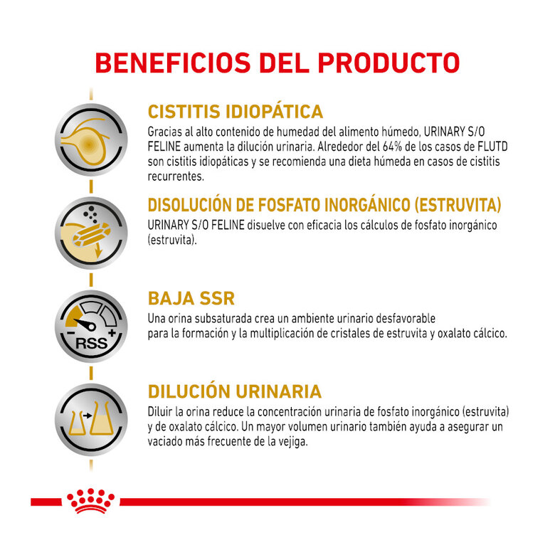 12 saquetas x 85 g Pack 12 Saquetas Royal Canin Veterinary Diet Feline Urinary S/O 85 g,  Imagem número 4 12 saquetas x 85 g Pack 12 Saquetas Royal Canin Veterinary Diet Feline Urinary S/O 85 g, , large Imagem número 4