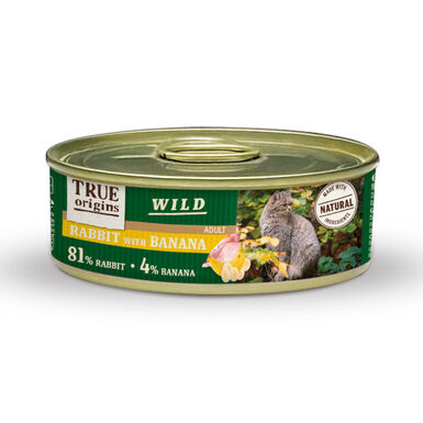 True Origins Wild Adulto Coelho e Banana lata para gatos