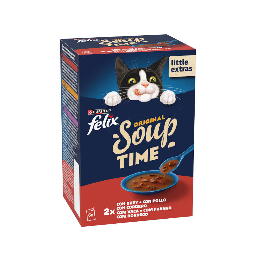 6 x 48 g Felix Cat Sopa de Buey, Pollo y Cordero para gatos, , large Imagem n&uacute;mero 3