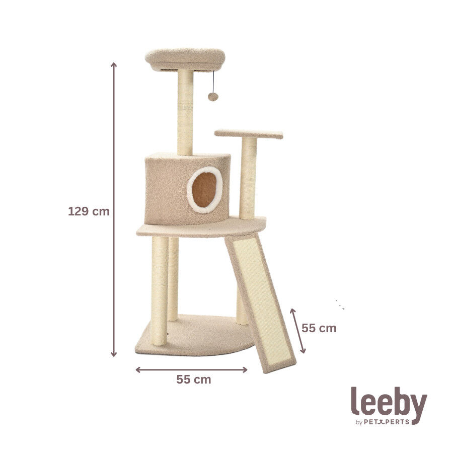 Leeby Boucle Collection &aacute;rvore arranhadora com cama nido e arranhador vertical para gatos, , large Imagem n&uacute;mero 5