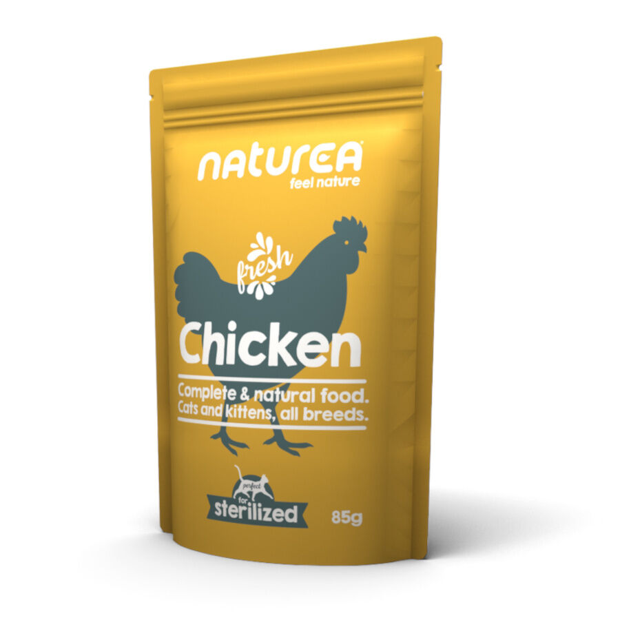 85 g Naturea Esterilizado Frango saquetas para gatos, , large Imagem n&uacute;mero 1