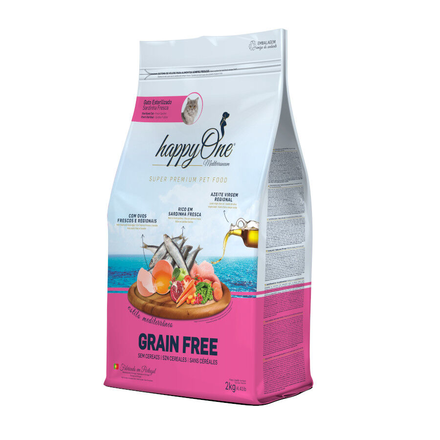 happyOne Mediterraneum Grain Free ra&ccedil;&atilde;o de sardinha para gatos esterilizados, , large Imagem n&uacute;mero 1
