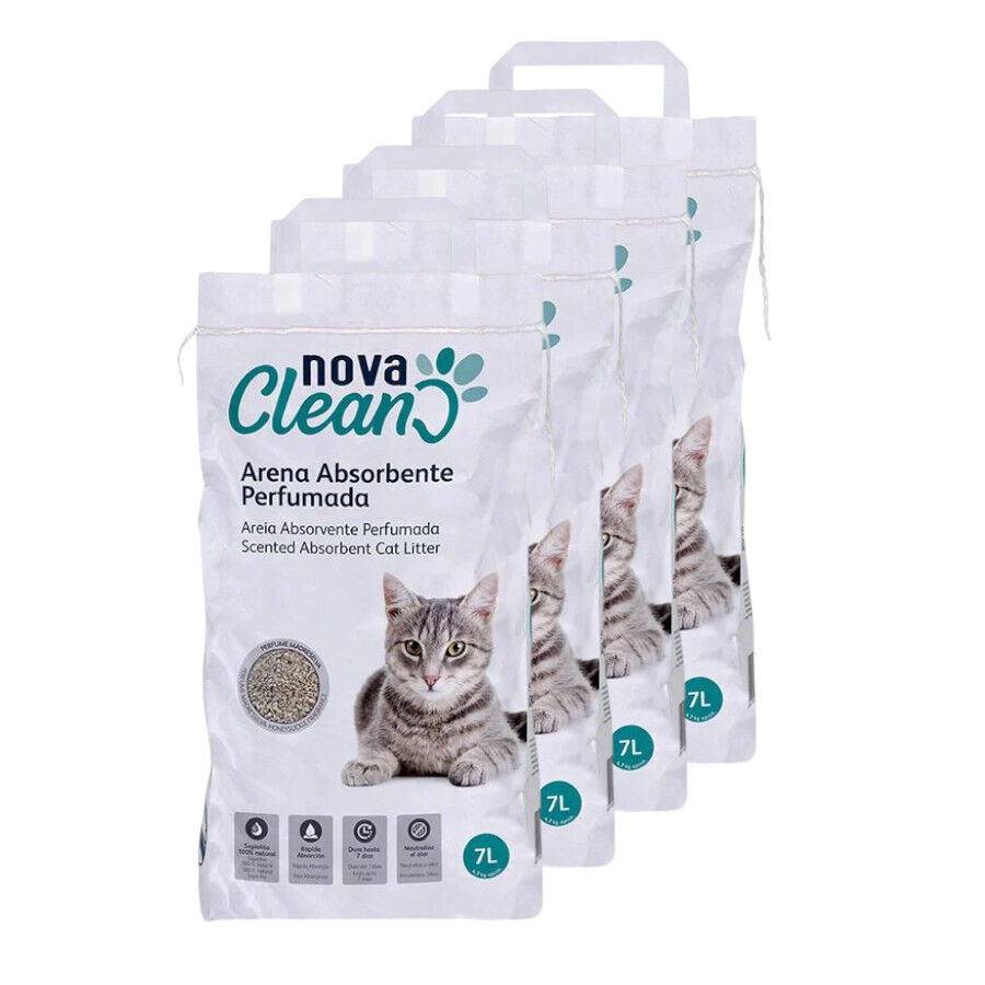 4 x 7 L Nova Clean Areia Perfumada Absorvente para gatos Pack poupan&ccedil;a!, , large Imagem n&uacute;mero 1