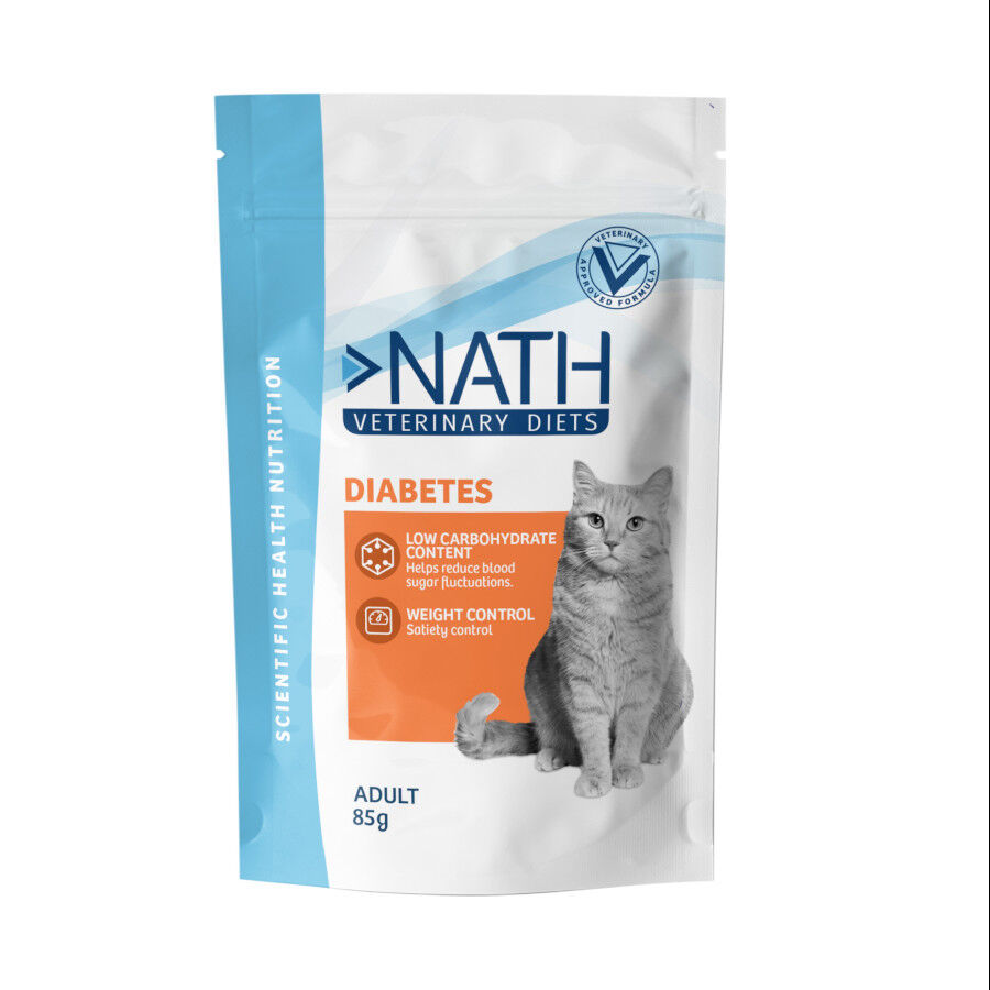 85 g Nath Veterinary Diets Diabetic Alimento h&uacute;mido diet&eacute;tico em saqueta para gatos, , large Imagem n&uacute;mero 1