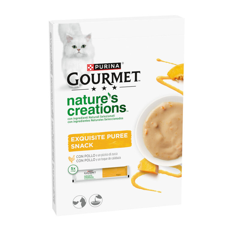 5 saquetas x 10 g Gourmet Nature's Creations Snack Húmido de Frango para gatos,  Imagem número 1 5 saquetas x 10 g Gourmet Nature's Creations Snack Húmido de Frango para gatos, , large Imagem número 1