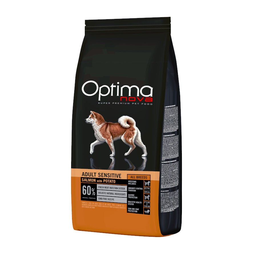 Optima Nova Adult Sensitive Salm&atilde;o ra&ccedil;&atilde;o para c&atilde;es, , large Imagem n&uacute;mero 1