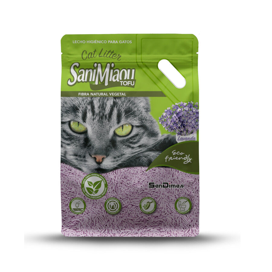 SaniMiau Areia de Tofu Lavanda para gatos, , large Imagem n&uacute;mero 1