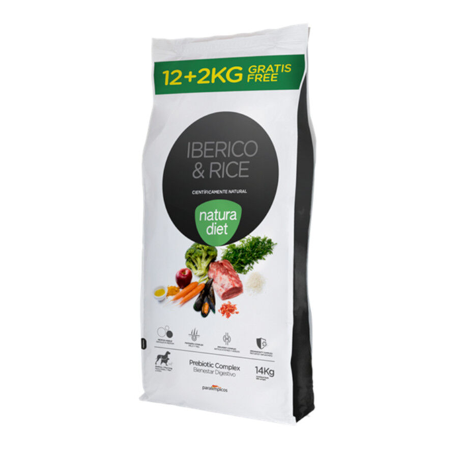 14 kg (12 + 2 kg gr&aacute;tis!) Natura Diet Ib&eacute;rica e Arroz ra&ccedil;&atilde;o para c&atilde;es, , large Imagem n&uacute;mero 1