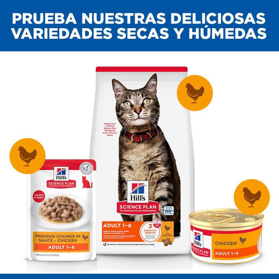 85 g Hill's Science Plan Adult Comida h&uacute;mida Mousse de Frango em lata para gatos, , large Imagem n&uacute;mero 7