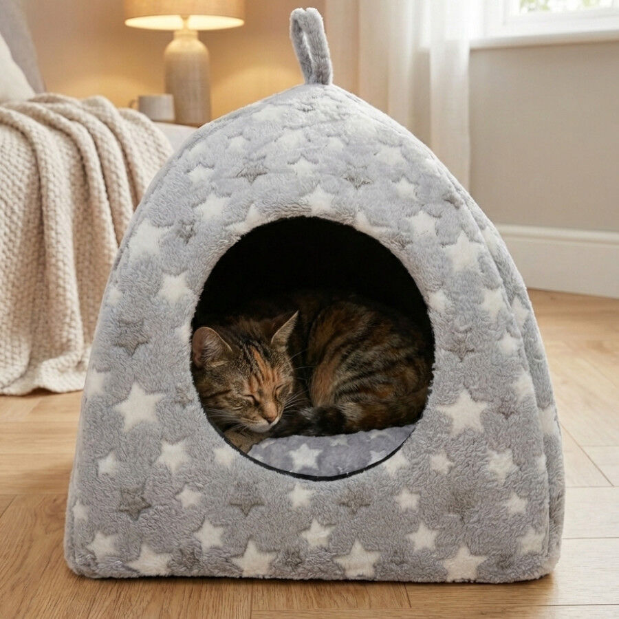 Leeby Cama igl&uacute; estrela cinzenta para gatos, , large Imagem n&uacute;mero 1