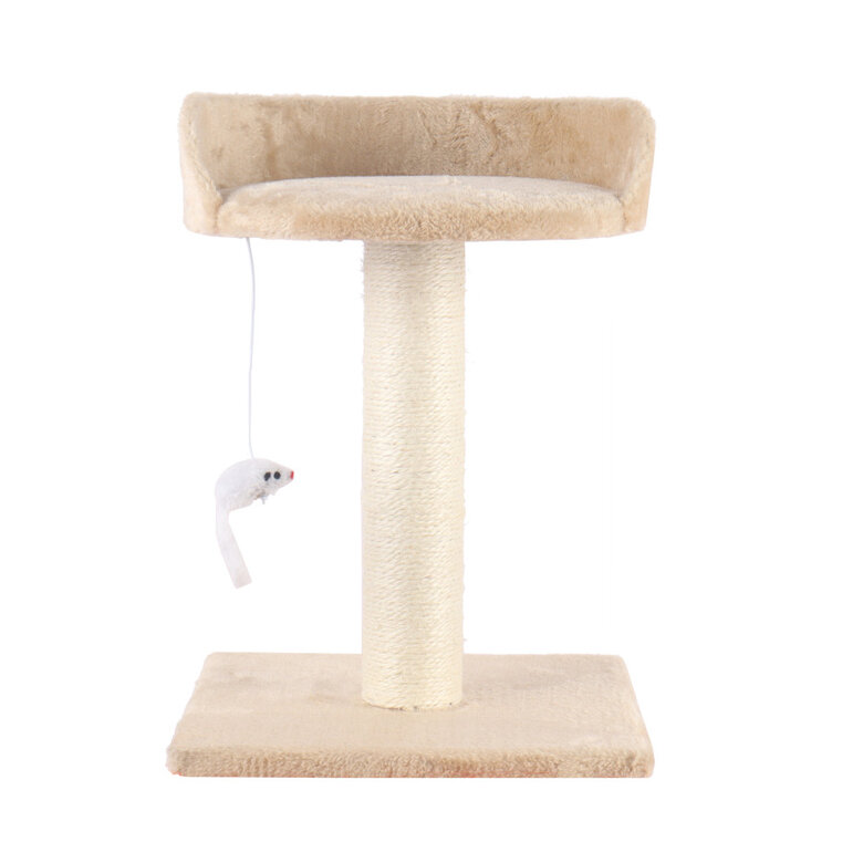 Leeby Tigrou arranhador com cama e brinquedo bege para gatos,  Imagem número 1 Leeby Tigrou arranhador com cama e brinquedo bege para gatos, , large Imagem número 1