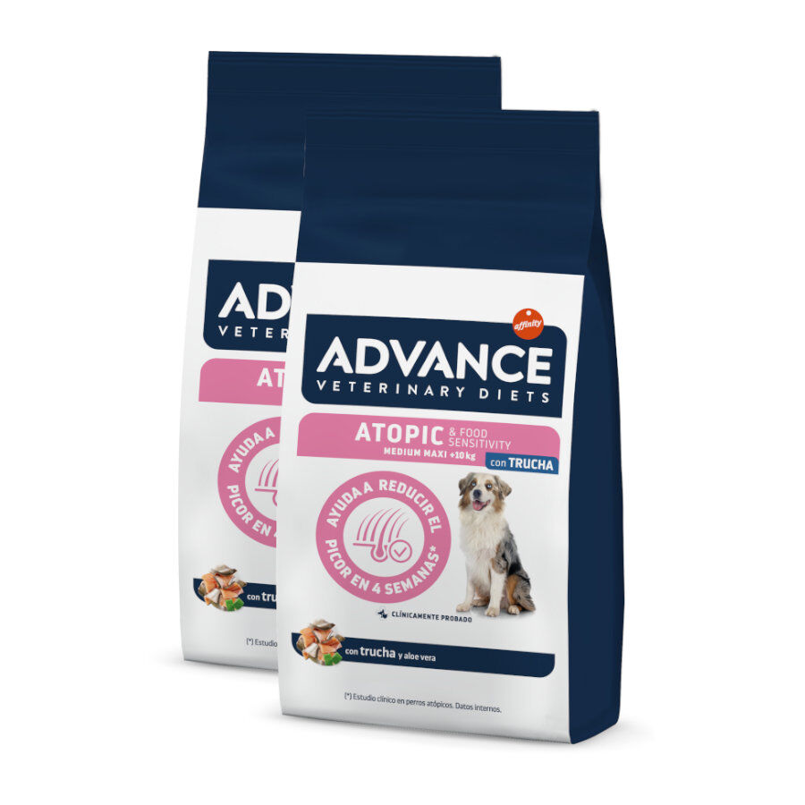 2 x 12 kg Advance Veterinary Diets Atopic Medium Maxi Truta ra&ccedil;&atilde;o para c&atilde;es Pack poupan&ccedil;a!, , large Imagem n&uacute;mero 1