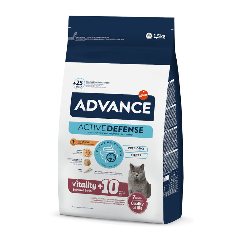 1.5 kg Advance Active Defense Sterilized +10 frango e cevada ração para gatos,  Imagem número 1 1.5 kg Advance Active Defense Sterilized +10 frango e cevada ração para gatos, , large Imagem número 1