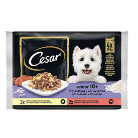 Cesar Mistura de Carnes Geleia em Saquinho para C&atilde;es S&eacute;nior - Multipack