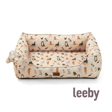 Leeby Cama estampada ortopédica para cães