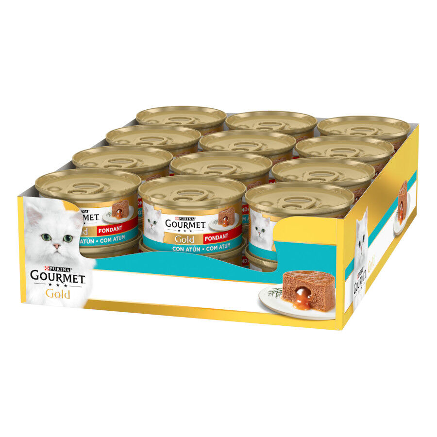 48 latas x 85 g Gourmet Gold Fondant Atum pat&ecirc; em lata para gatos Pack poupan&ccedil;a!, , large Imagem n&uacute;mero 1