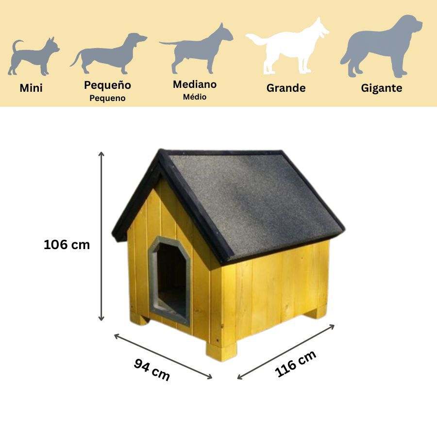TK-Pet Alpine Casota de Madeira Amarela para c&atilde;es, , large Imagem n&uacute;mero 4