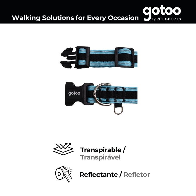 Gotoo Coleira mesh turquesa para cães,  Imagem número 4 Gotoo Coleira mesh turquesa para cães, , large Imagem número 4
