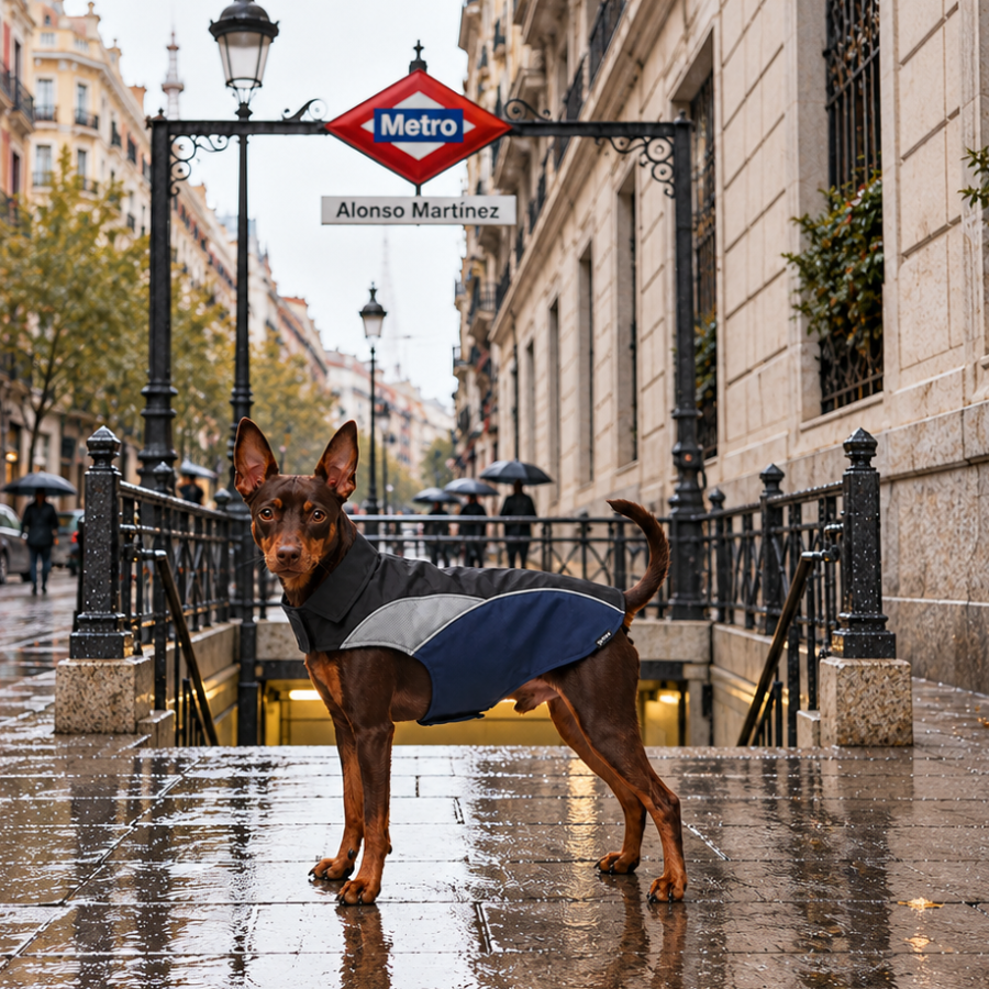 Gotoo Capa de Chuva Refletora Azul-Acinzentada para c&atilde;es, , large Imagem n&uacute;mero 1
