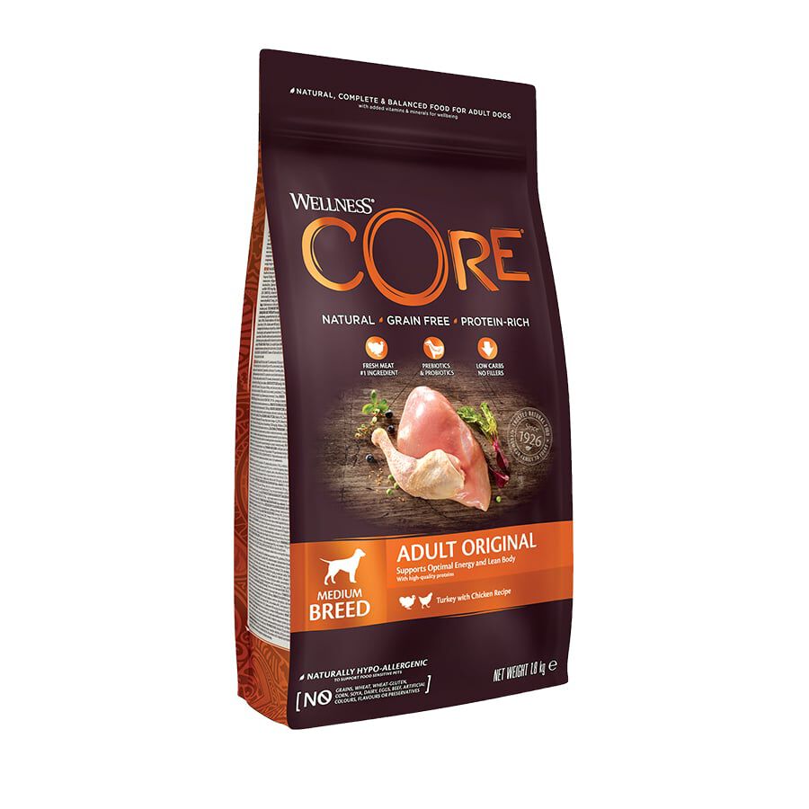10 kg Wellness Core Adult Medium Original Peru e Frango ra&ccedil;&atilde;o para c&atilde;es , , large Imagem n&uacute;mero 1