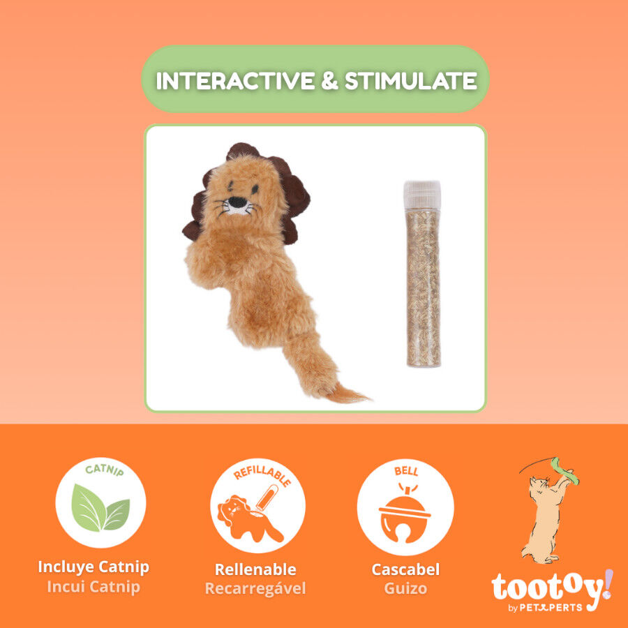 Tootoy! Interactive & Stimulate Le&atilde;o de peluche com catnip para gato, , large Imagem n&uacute;mero 4