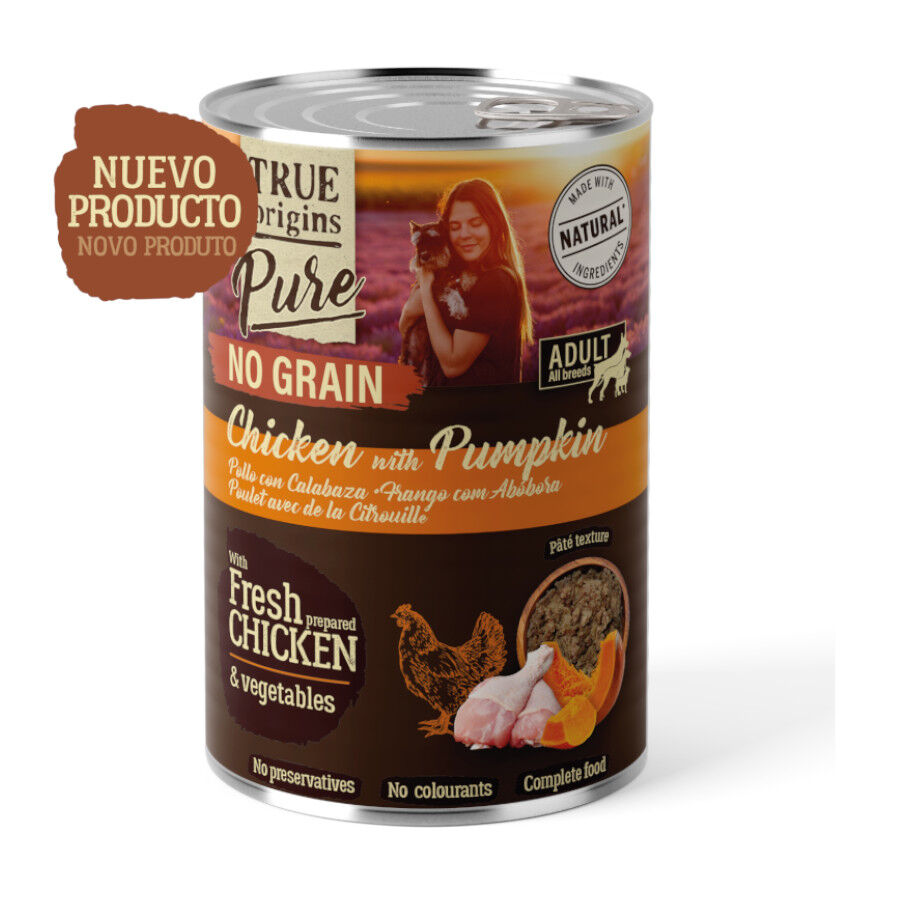 400 g True Origins Pure Adulto Frango lata para C&atilde;es, , large Imagem n&uacute;mero 2