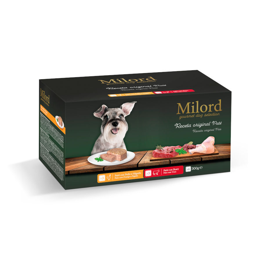 6 terrinas x 300 g Receita Original Milord Pat&ecirc; para C&atilde;es - Multipack, , large Imagem n&uacute;mero 1