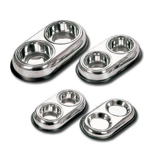 TK-Pet comedero mascota acero inoxidable plato doble Imagem n&uacute;mero 1