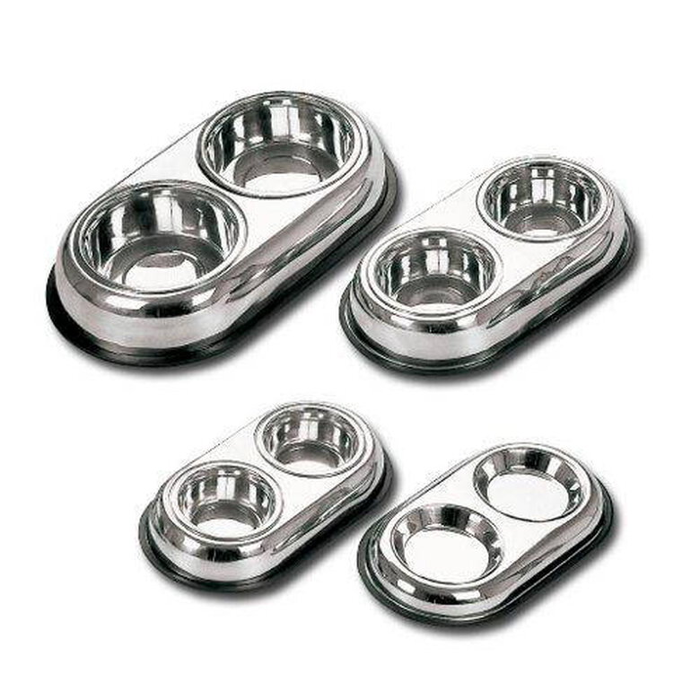 TK-Pet Comedouro Dupla para animais de estimação,  Imagem número 1 TK-Pet comedero mascota acero inoxidable plato doble Imagem número 1