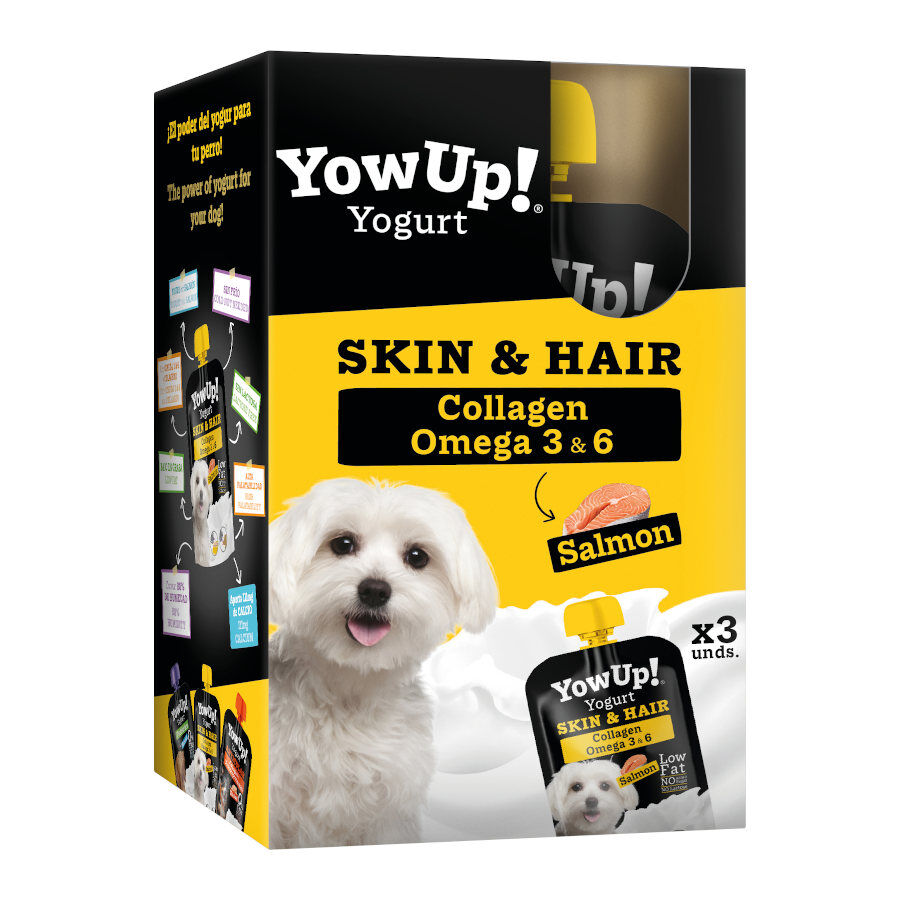 3 uds. x 115 g YowUp! Skin & Hair Iogurte de Salm&atilde;o para c&atilde;es, , large Imagem n&uacute;mero 1