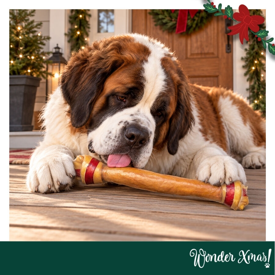 1 un. Wonder Christmas Osso Gigante de Couro Prensado Snacks para C&atilde;es, , large Imagem n&uacute;mero 2