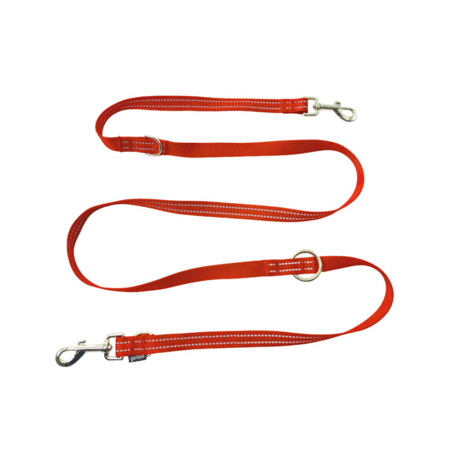 Gotoo Trela multiposi&ccedil;&atilde;o ajust&aacute;vel vermelha para c&atilde;es, , large Imagem n&uacute;mero 2