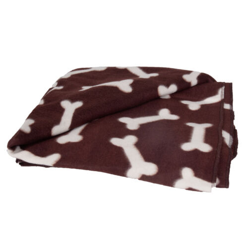 Flamingo manta marr&oacute;n con huesos para mascotas Imagem n&uacute;mero 1