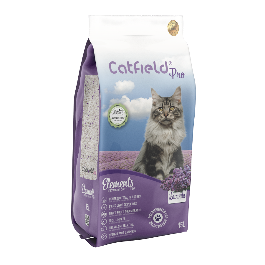 15 L Catfield Elements Areia Aglomerante Natural Lavanda para Gatos, , large Imagem n&uacute;mero 1
