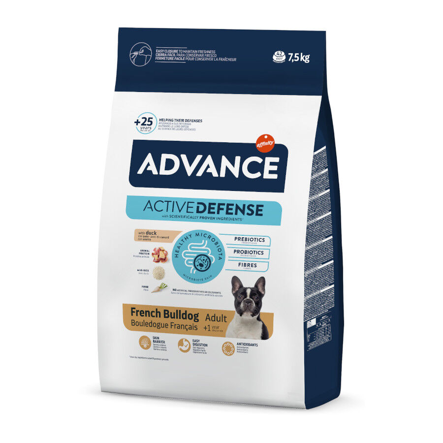 7.5 kg Advance Active Defense Bulldog Franc&ecirc;s Pato e Arroz ra&ccedil;&atilde;o para c&atilde;es, , large Imagem n&uacute;mero 1