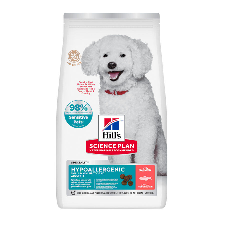 Hill's Science Plan Hipoalerg&eacute;nico Small e Mini Salm&atilde;o ra&ccedil;&atilde;o para c&atilde;es , , large Imagem n&uacute;mero 1