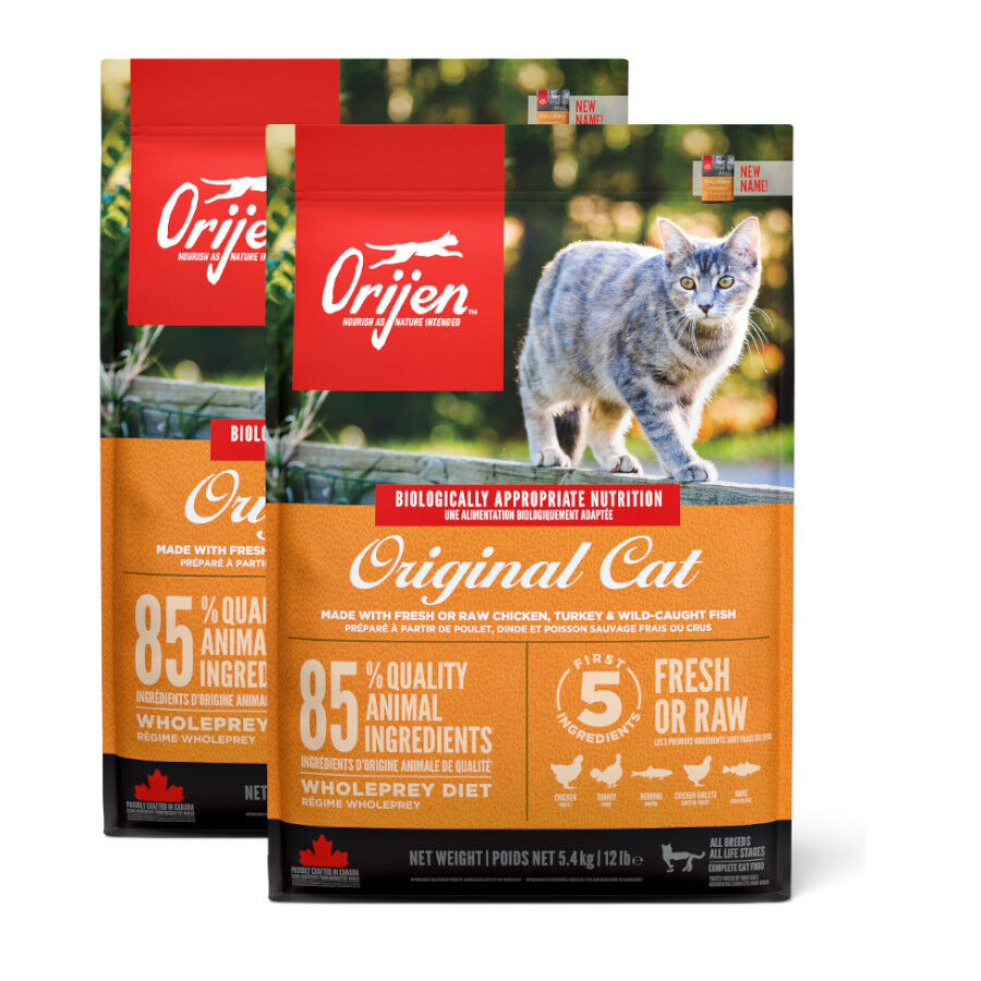 2 x 5.4 kg Orijen Original ra&ccedil;&atilde;o para gatos e gatinhos Pack poupan&ccedil;a!, , large Imagem n&uacute;mero 1