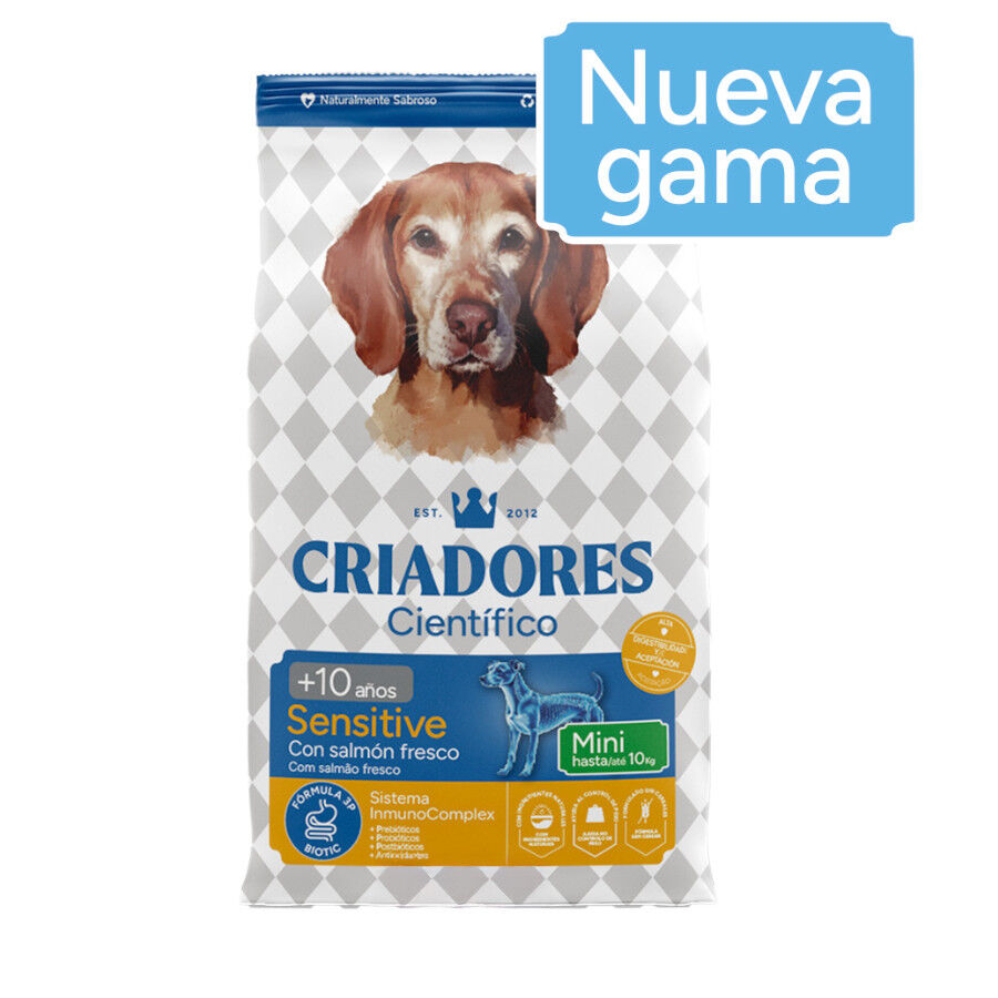 Criadores Cient&iacute;fico Senior Sensitive Mini Ra&ccedil;&atilde;o de salm&atilde;o para c&atilde;es, , large Imagem n&uacute;mero 2