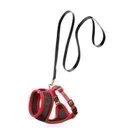 Flamingo Harms Peitoral com trela preta e vermelha para gatos