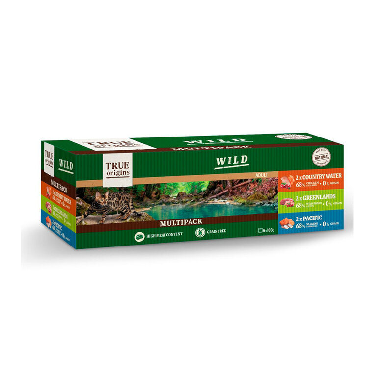 6 latas x 100 g True Origins Wild lata para gatos,  Imagem número 1 6 latas x 100 g True Origins Wild lata para gatos, , large Imagem número 1